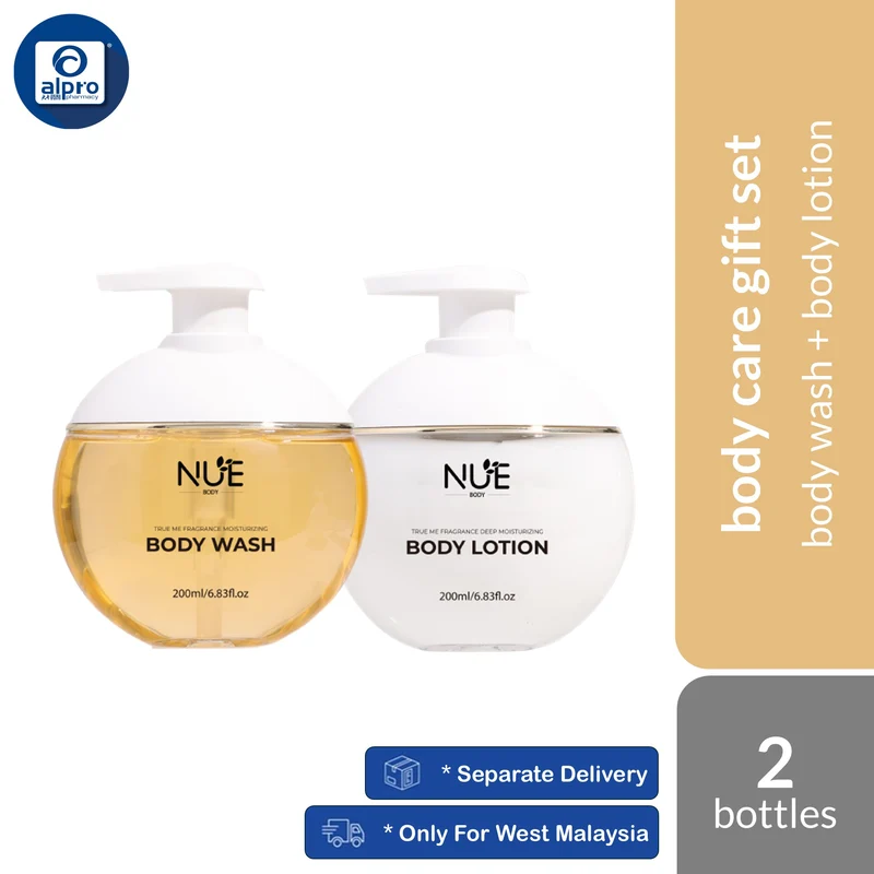 Nue True Me Fragrance Moisturizing Body Wash 200mL & Body Lotion 200mL | Subtle Long-Lasting Elegant Fragrance