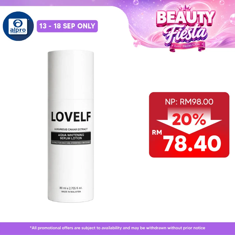 Lovelf Aqua Whitening Serum Lotion 80ml | Brightening and Hydrating