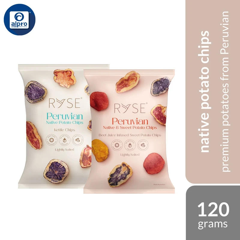 RYSE Peruvian Native Potato Chips (Kettle Chips/ Beet Juice Infused) | Made From Native 8 Peruvian Sweet Potatoes