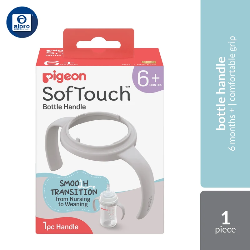 Pigeon 81302 SofTouch BPP Step-Up Straw Bottle Handle 1pc | Comfortable Grip For Little Hands