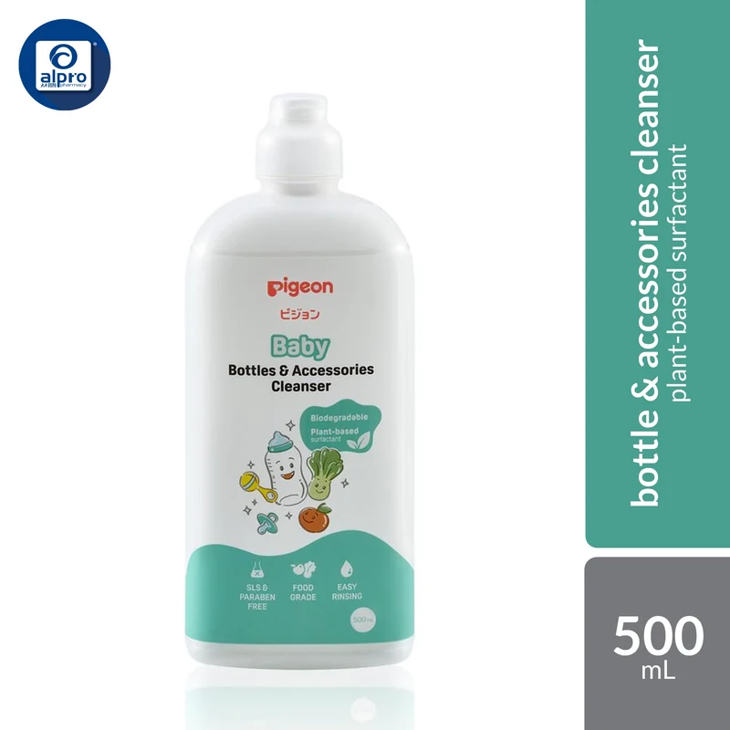 Pigeon 79811 Baby Bottle & Accessories Cleanser 500mL | Plant-Based Surfactant Effectively Kill Bacteria & Remove Stains