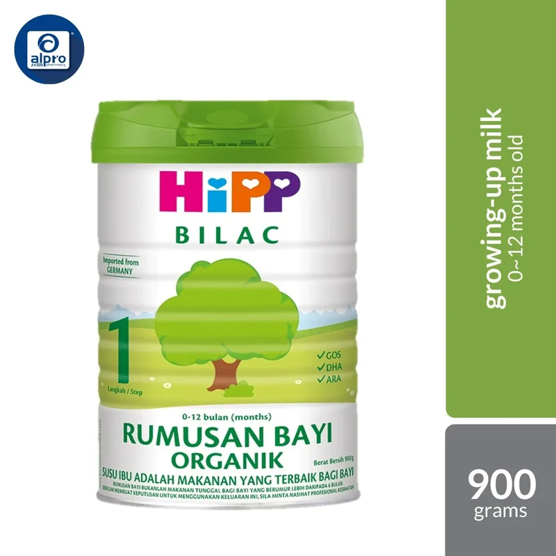 HiPP Bilac Rumusan Bayi Organik Infant Baby Milk Formula Step 1 (0-12 month) 900g