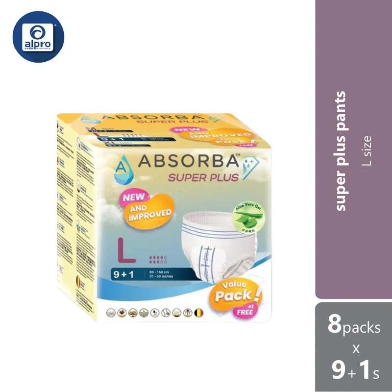 Absorba Super Plus Pants (L) 8 x 10s