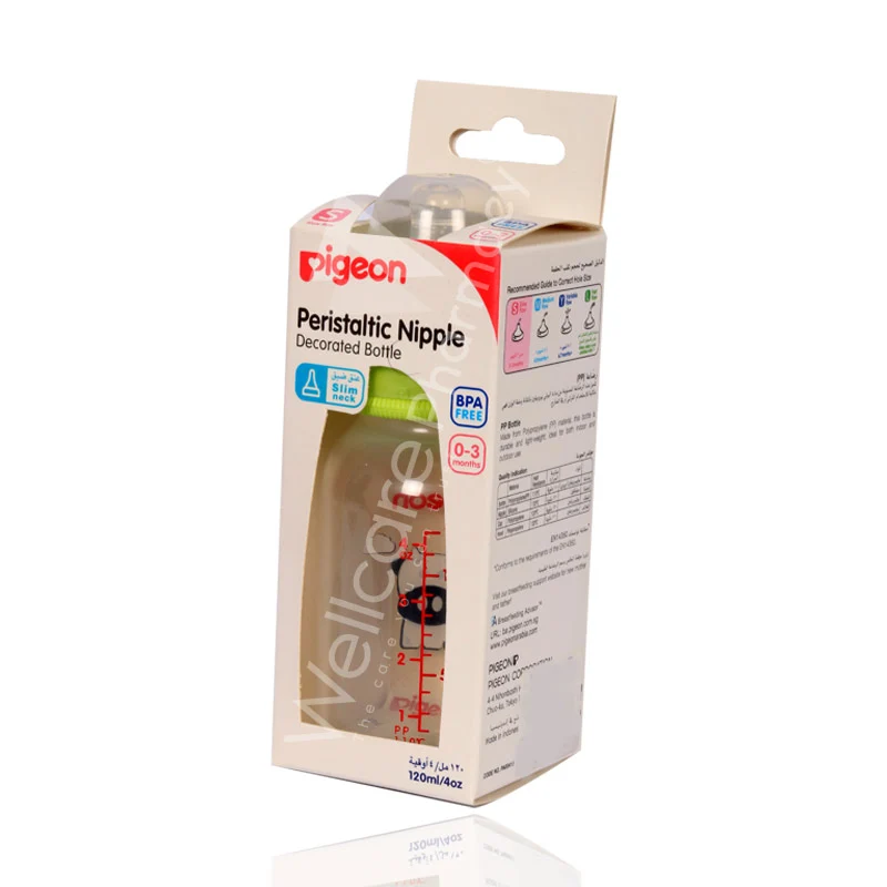 Pigeon Decorated Plastic Feed Bottle 120ml