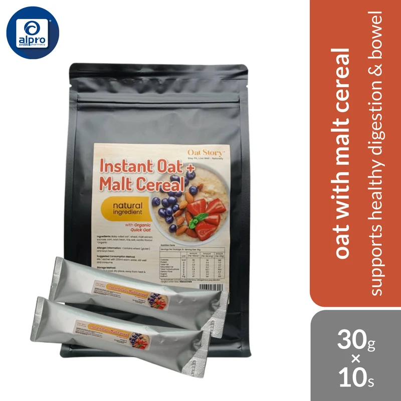 Oat Story Instant Oat + Malt Cereal 30g ×10s | Supports Healthy Digestion & Bowel