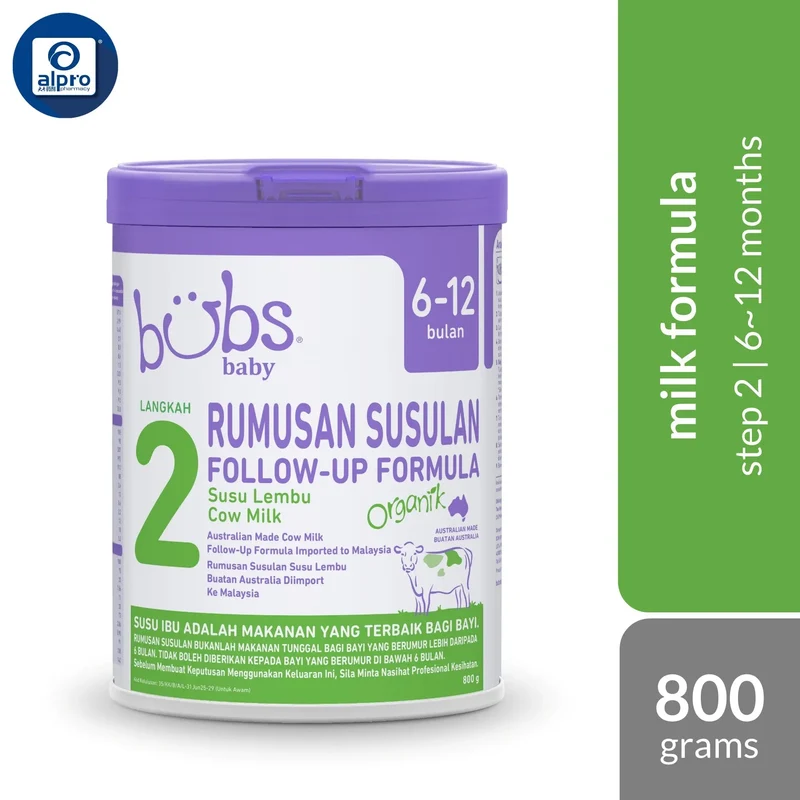 Bubs Organic Grass Fed Follow-On Milk Formula S2 800g