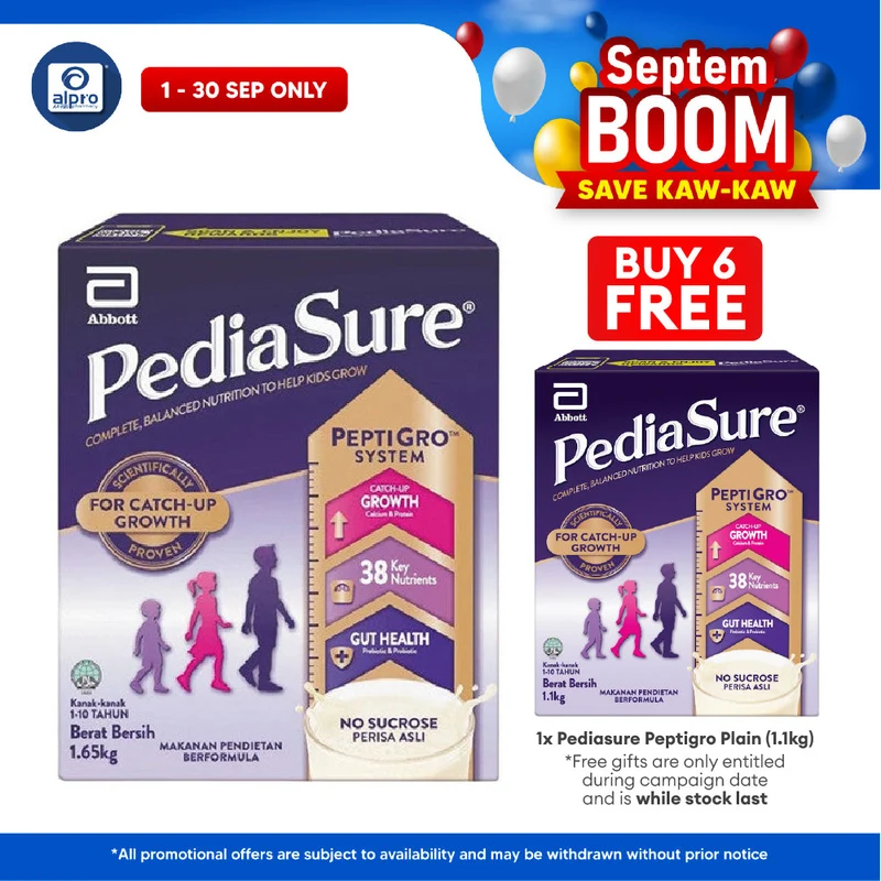 Abbott PediaSure PeptiGro Plain 1.65kg | Complete Nutrition for Growing Childre