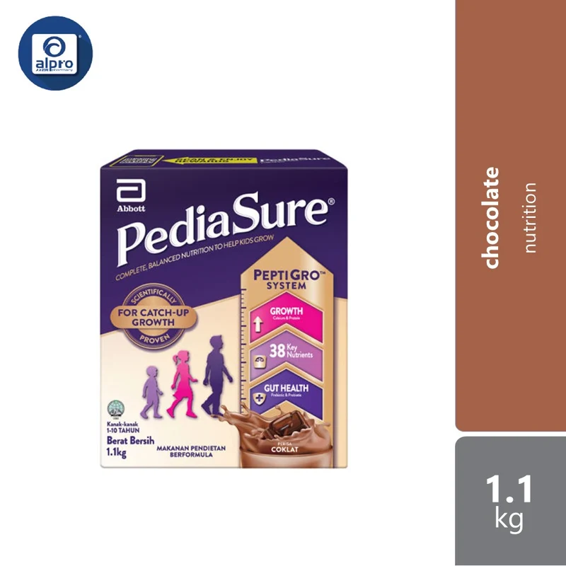 Abbott PediaSure PeptiGro Chocolate 1.1kg | Complete Nutrition for Growing Children