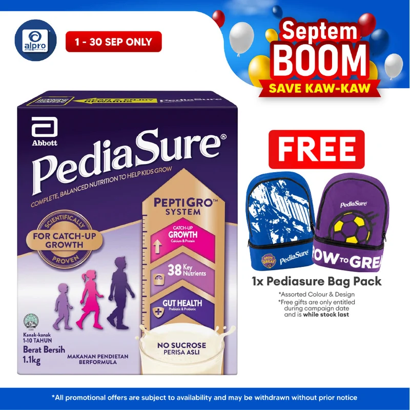 Abbott PediaSure PeptiGro Plain 1.1kg | Complete Nutrition for Growing Children
