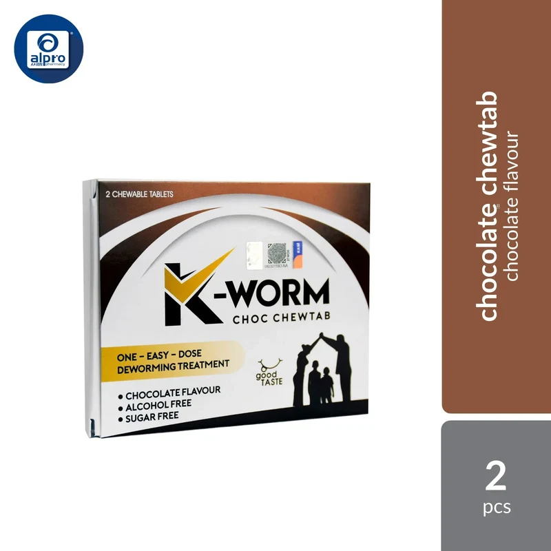 K-worm Choc Chewtab 2s | One-Easy-Dose Deworming Treatment