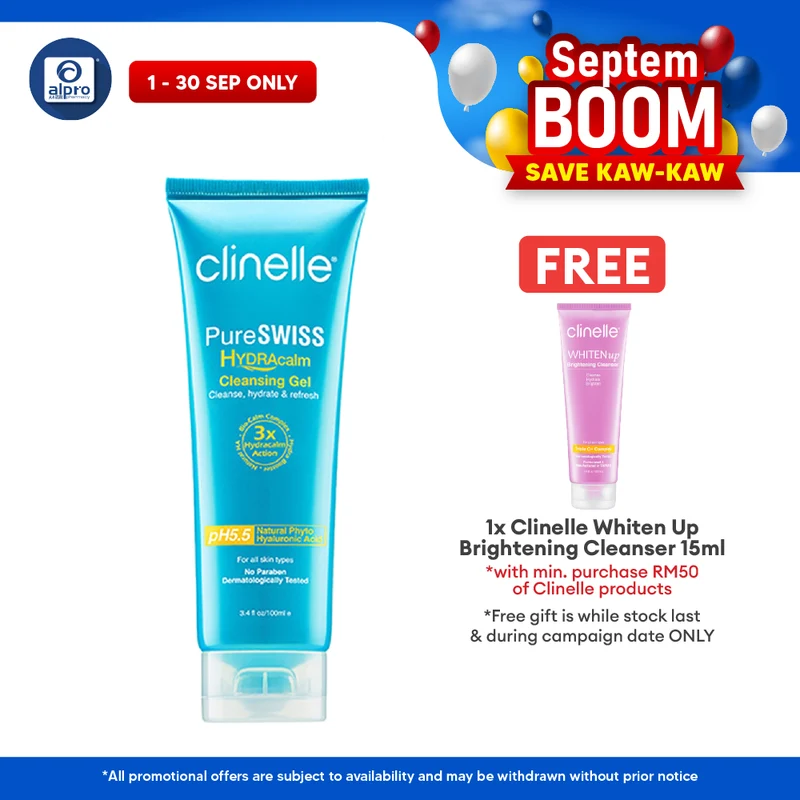 Clinelle PureSWISS HYDRAcalm Cleansing Gel 100mL | Delicately Cleanses Impurities