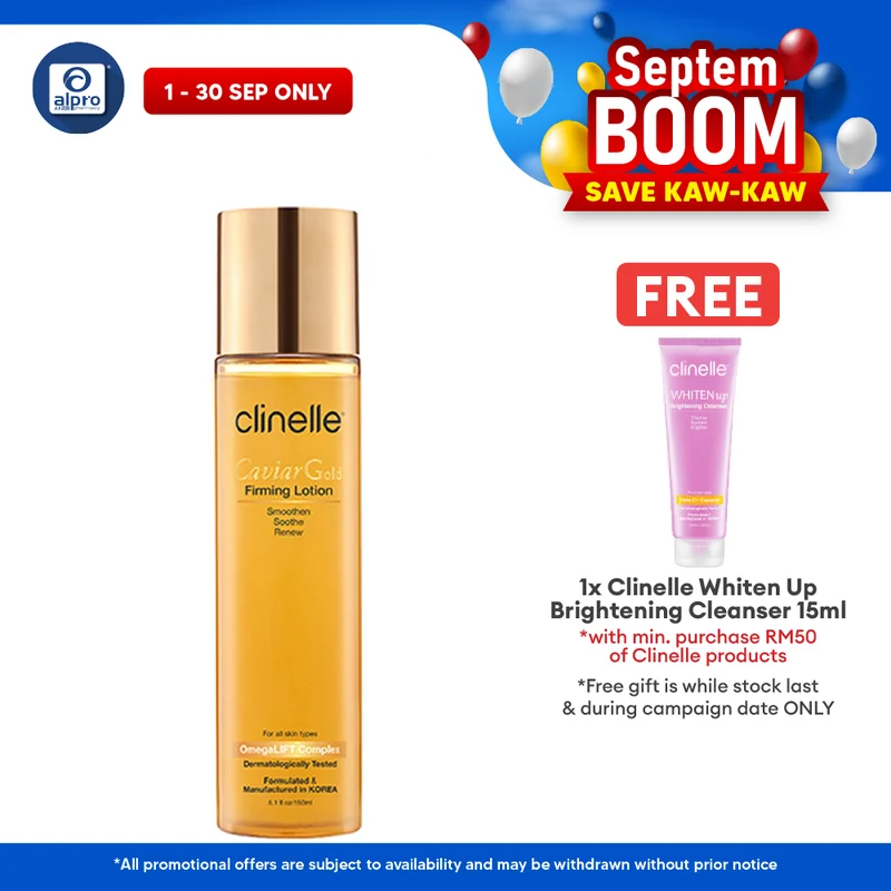 Clinelle Caviar Gold Firming Lotion 150mL | Results in Supple, Smooth & Elastic Skin