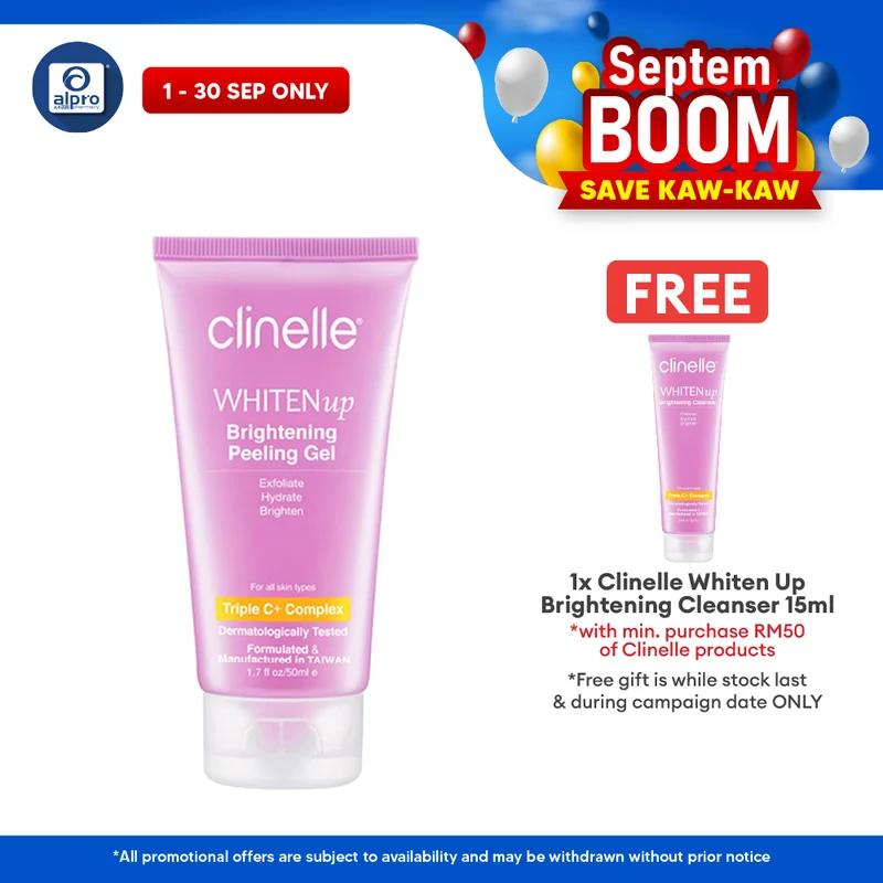 Clinelle WHITENup Brightening Peeling Gel 50mL | Improve Skin Tone & Glowing Skin