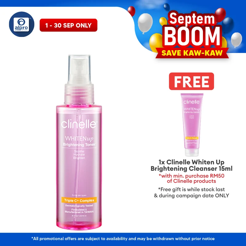Clinelle WHITENup Brightening Toner 120mL | Refines Pores & Improve Absorption
