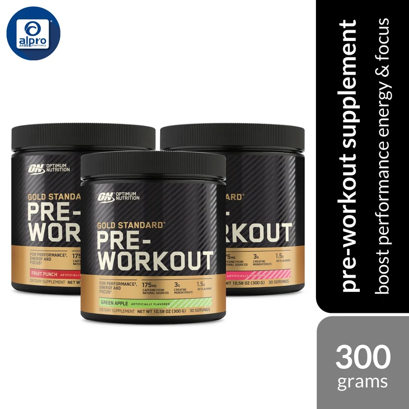 Optimum Nutrition Gold Standard Pre-Workout Supplement (Fruit Punch/ Watermelon/ Green Apple) 300g | Boost Performance