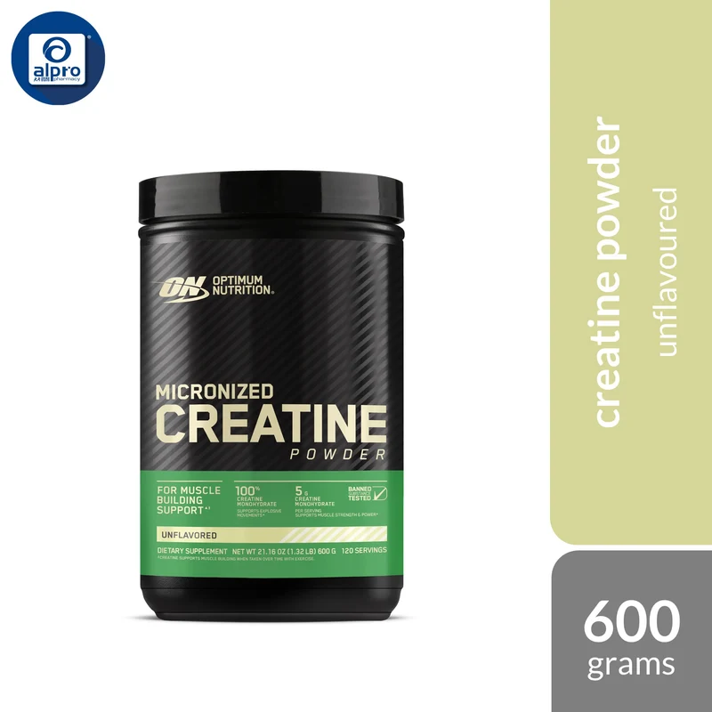 Optimum Nutrition Micronized Creatine (Unflavoured) 600g | Supports Muscle Strength & Power Building