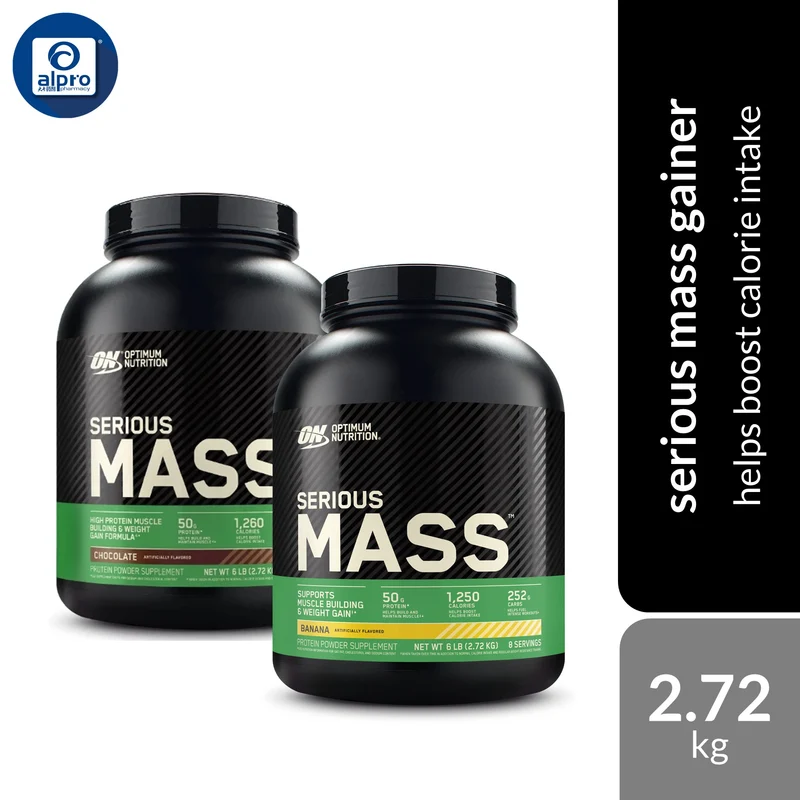 Optimum Nutrition Serious Mass (Chocolate/ Banana) 2.72kg | High Protein Muscle Building & Weight Gain Formula