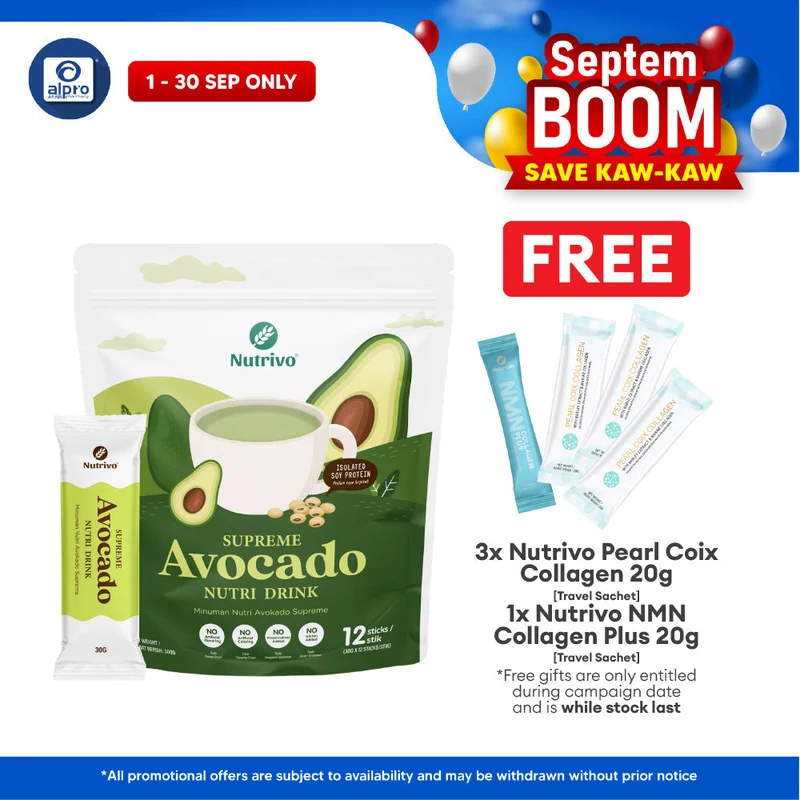 Nutrivo Supreme Avocado Nutri Drink 30g ×12s | Boosts Heart Health