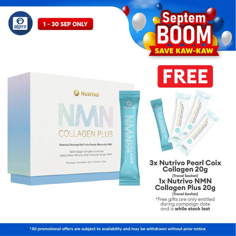 Nutrivo NMN 500mg Collagen Plus 20g ×15s | Boosts Cellular Health