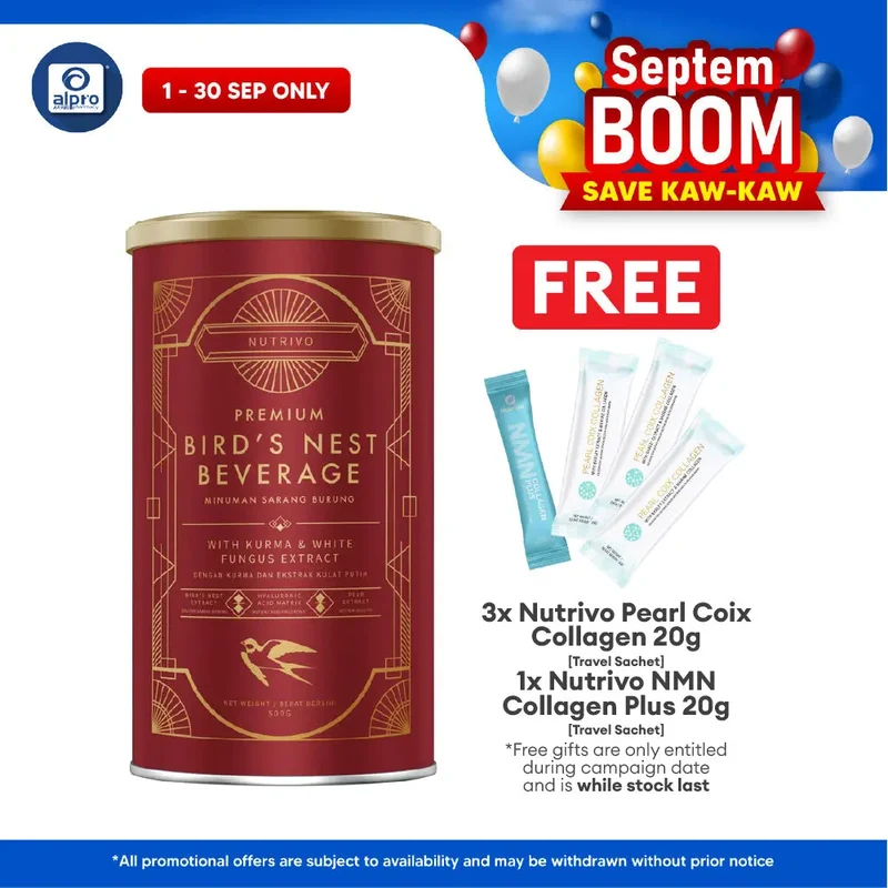 Nutrivo Premium Bird's Nest Beauty Beverage 500g | With Kurma & White Fungus Extract