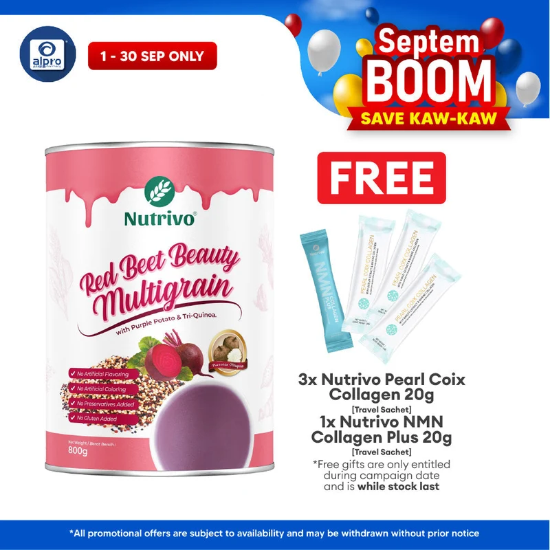 Nutrivo Red Beet Beauty Multigrain 800g | Glowing Skin and Beauty