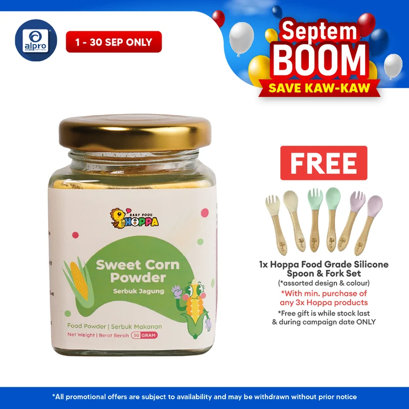 Hoppa Sweet Corn Powder 50g | Rich In Calcium & DHA