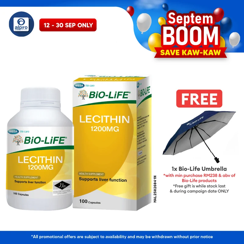 Bio-Life Lecithin 1200mg 100s | Nutritional Supplement for Supporting Liver Function