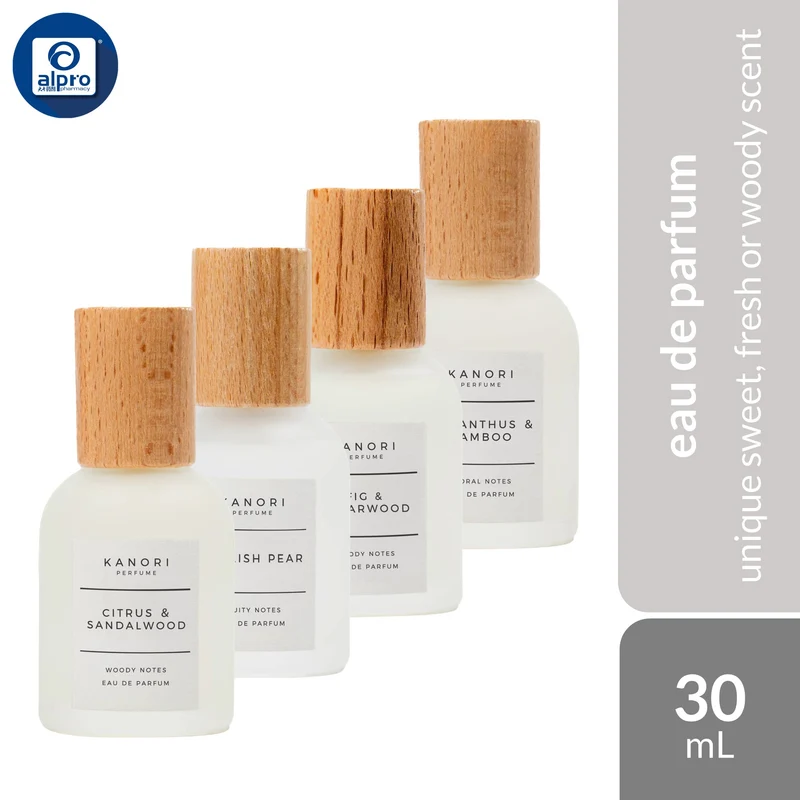 KANORI Eau De Perfume (Citrus Sandalwood/ English Pear/ Fig Cedarwood/ Osmanthus Bamboo) 30mL | Unique Floral Scents