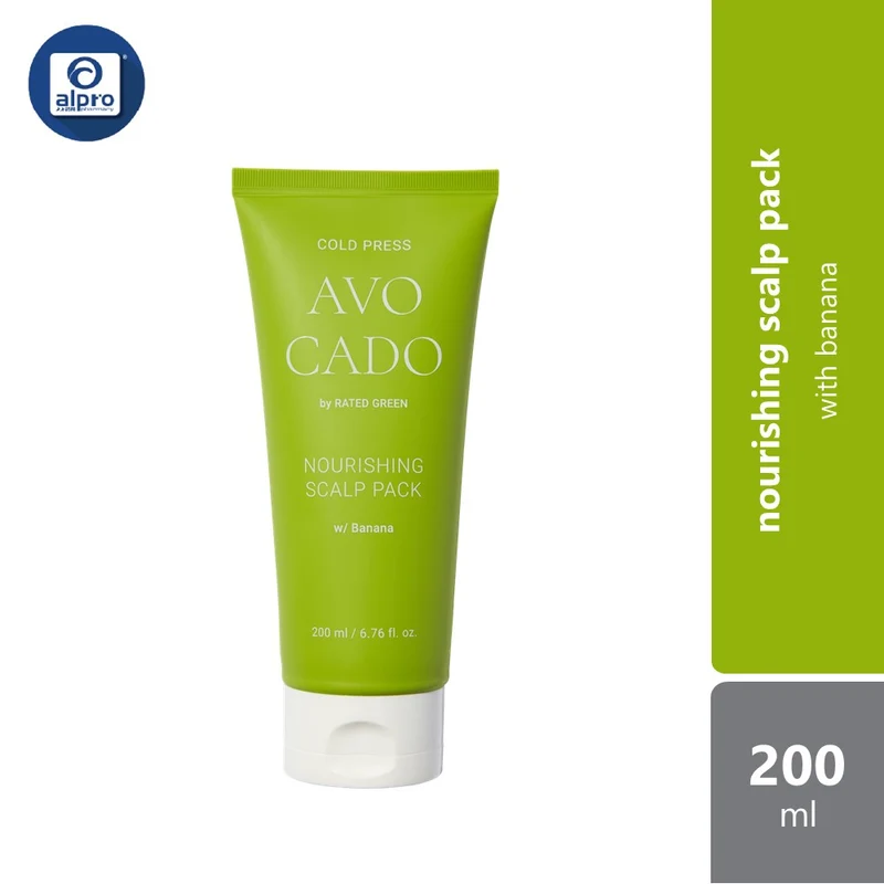 Rated Green Cold Press Avocado Nourishing Scalp Pack 200ml | Contains Natural Extract