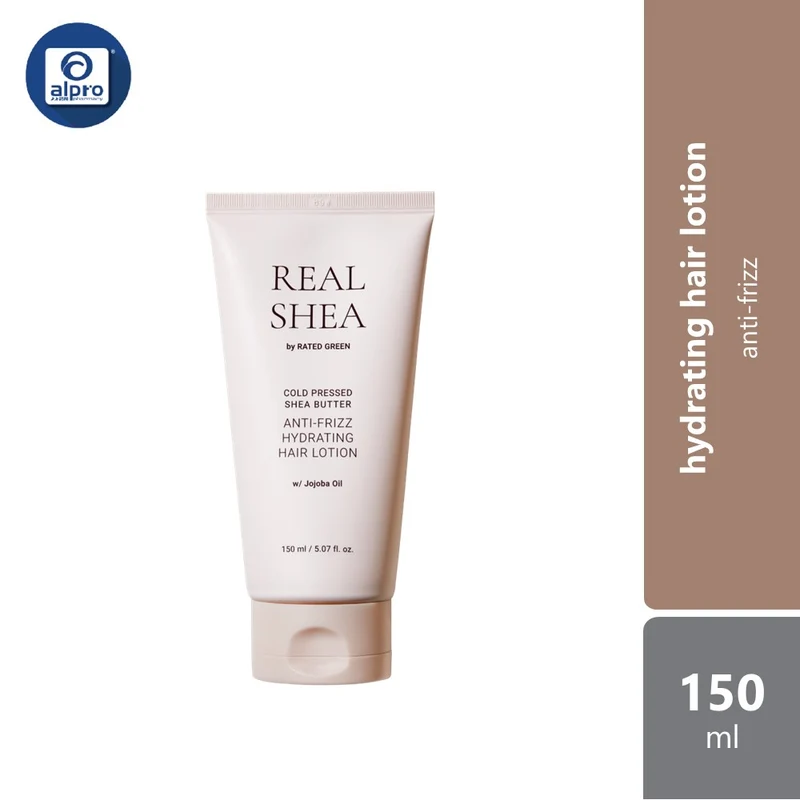 Rated Green Real Shea Anti Frizz Hydrating Hair Lotion 150ml | Effectively Hydrates Dry and Frizzy Hair