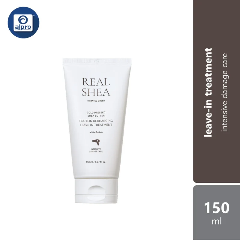 Rated Green Real Shea Cold Pressed Shea Butter Protein Recharging Leave-In Treatment 150ml | Protects Tangled Hair