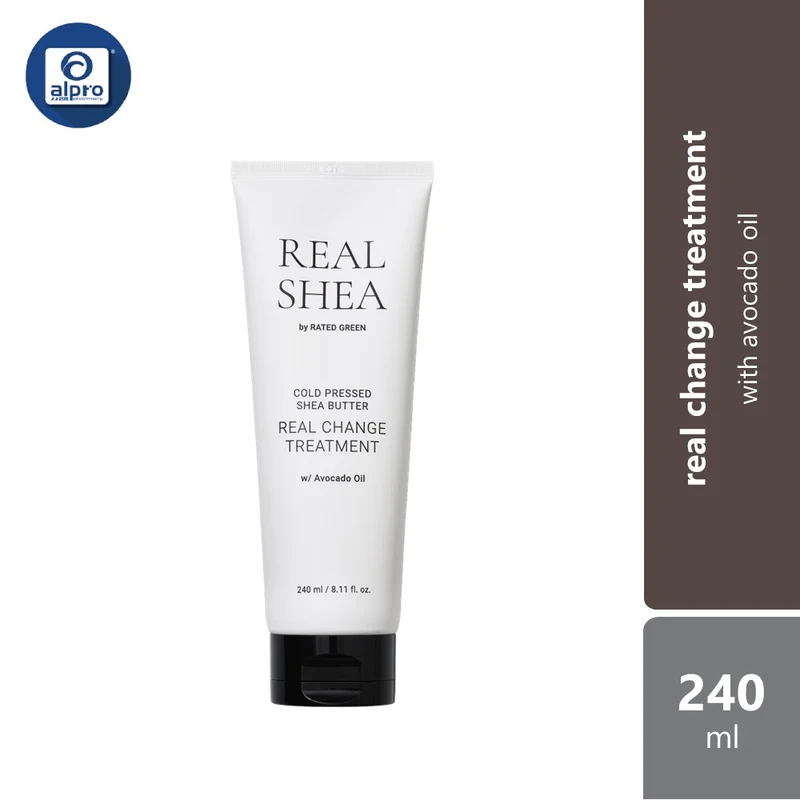 Rated Green Real Shea Cold Pressed Shea Butter Real Change Treatment 240ml | Rich Nutrition