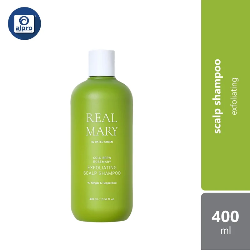Rated Green Real Mary Cold Brew Rosemary Exfoliating Scalp Shampoo 400ml | with Botanical Ingredients