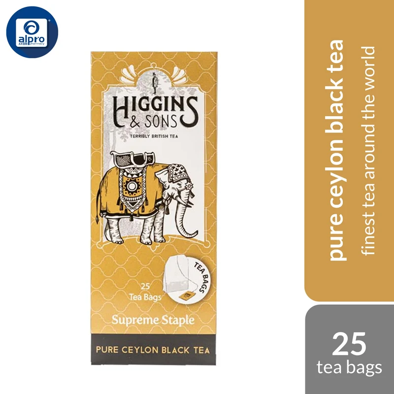 Higgins & Sons Pure Ceylon Black Tea 2g × 25s | Striking in Aroma, Bold in Colour & Rich in Flavour