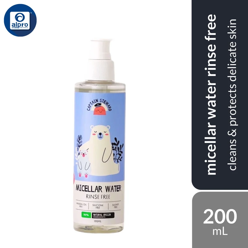 Captain Steward Baby Micellar Water (Rinse Free) 200mL | Cleans & Protects Delicate Skin