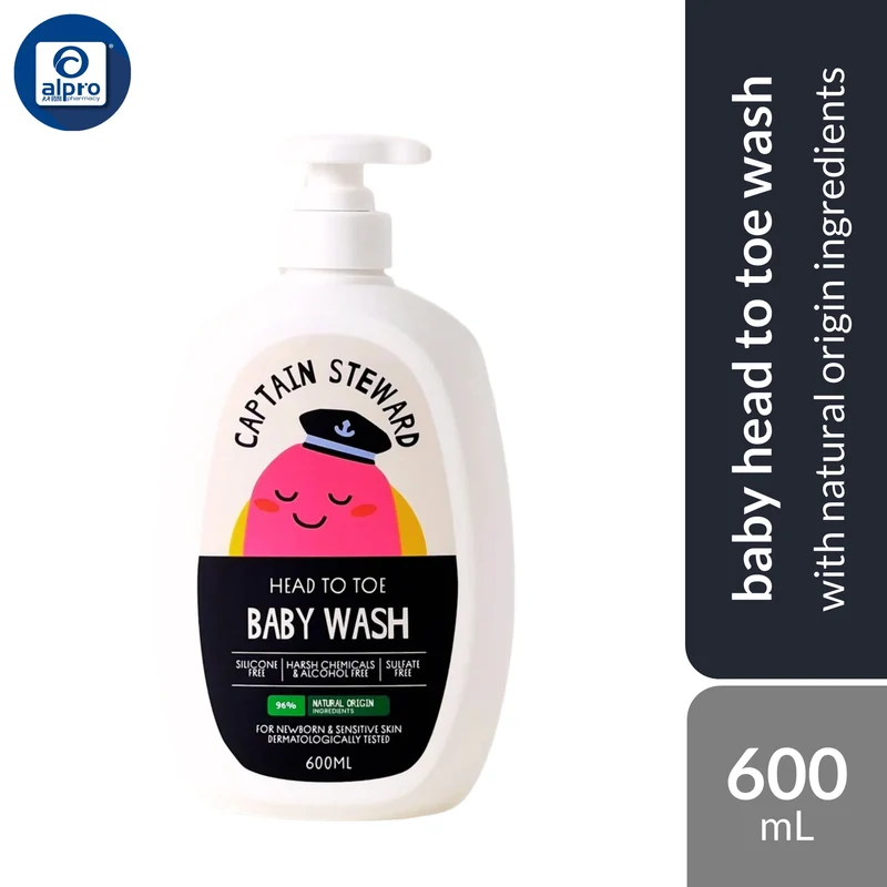 Captain Steward Baby Wash Head To Toe 600mL | Made with Natural Origin Ingredients Suitable for Newborns