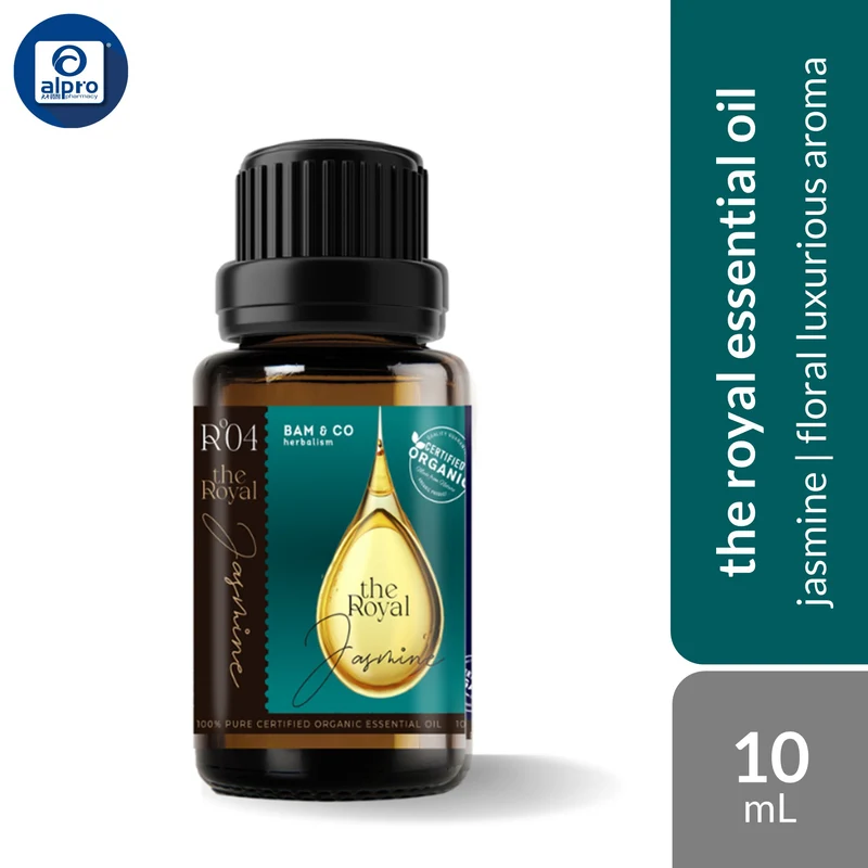 Bam & Co. Royal Jasmine Organic Essential Oil 10mL | Rich Floral Luxurious Aroma