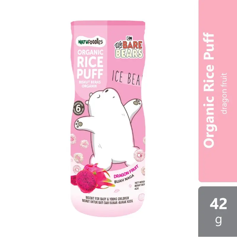 Natufoodies Organic Rice Puff-Dragon Fruit 42g