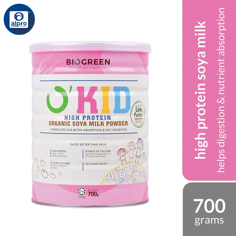 Biogreen O'KID High Protein Organic Soya Milk Powder 700g | Helps Digestion & Nutrient Absorption