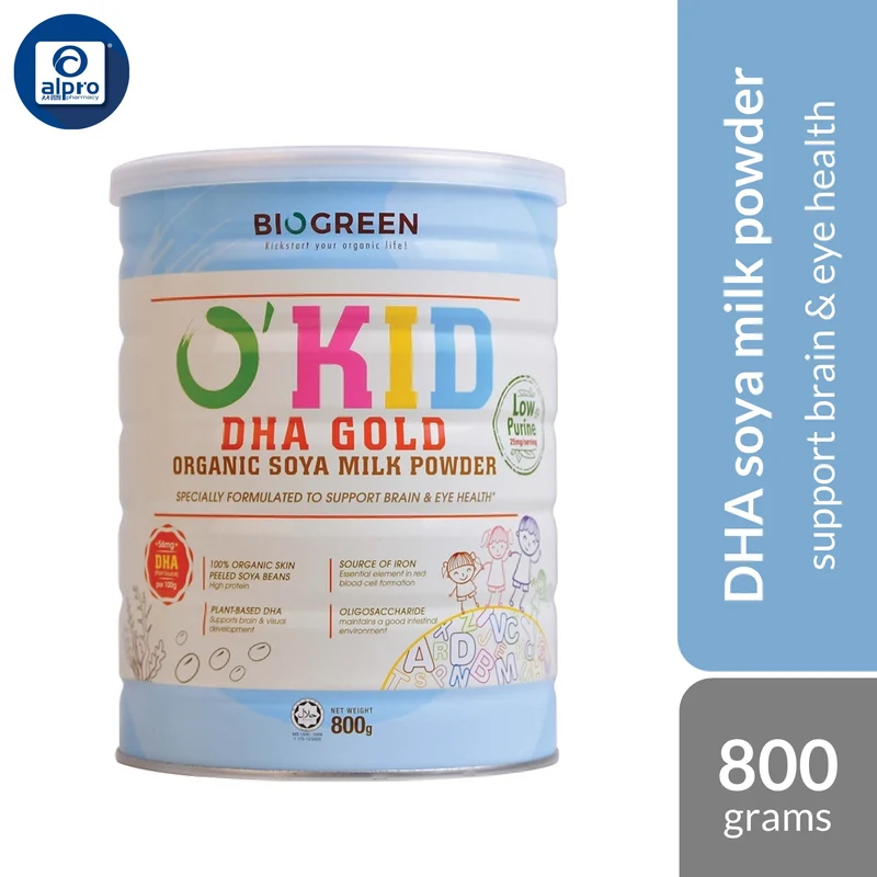 Biogreen O'kid DHA Gold Organic Soya Milk Powder 800g | Support Brain & Eye Health