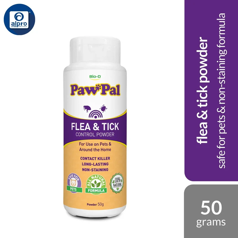 Bio-D Pawpal Flea & Tick Powder 50g | Safe for Pets & Non-Staining Formula