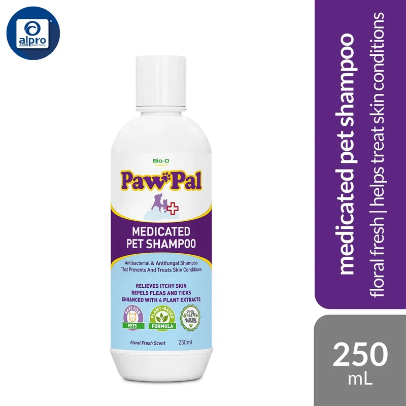 Bio-D Pawpal Medicated Pet Shampoo 250mL | Floral Fresh Scent & Helps Treat Skin Conditions