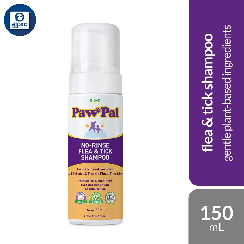 Bio-D Pawpal No-Rinse Flea & Tick Shampoo 150mL | Gentle Plant-Based Ingredients