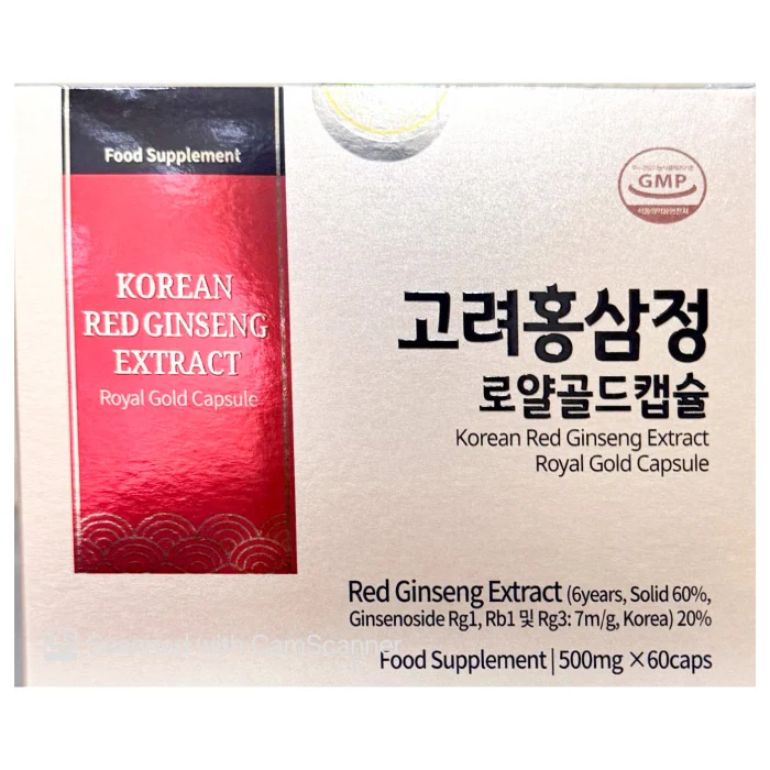 Korean Red Ginseng Extract Royal Gold Capsules 60'S