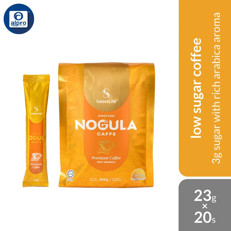 SweetLab NOGULA Caffe Arabica Coffee 23g ×20s | 3g Sugar With Rich Arabica Aroma