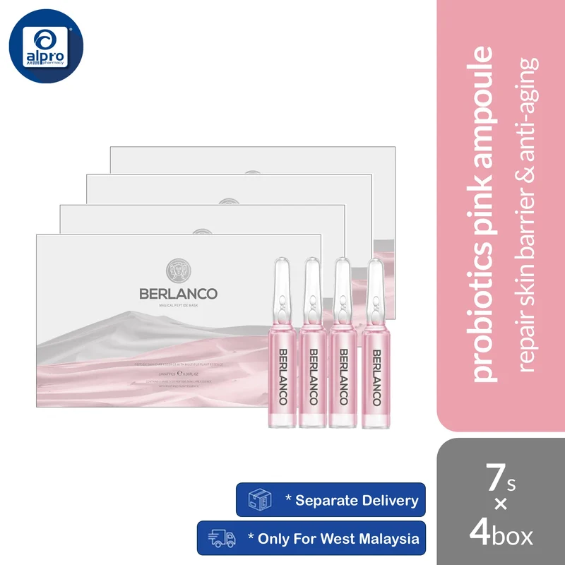 Berlanco Probiotics Pink Ampoule (1.5mL ×7s) 2s Combo | Repair Skin Barrier & Anti-Aging