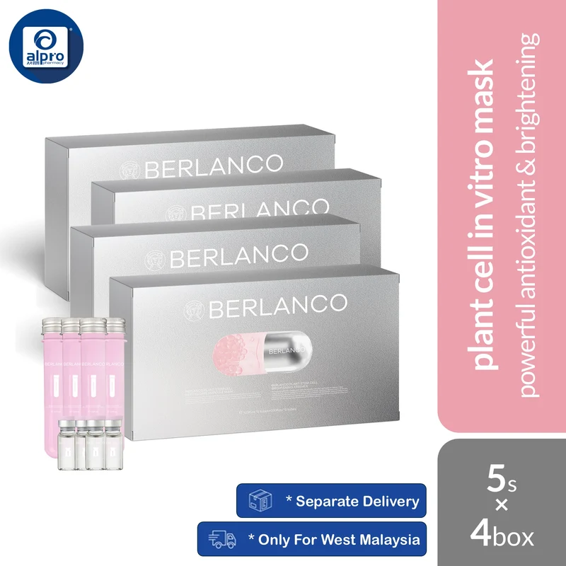 Berlanco Stemcell Test Tube Ampoule Mask (5 Sets) 4s Combo | Powerful Antioxidant & Brightening