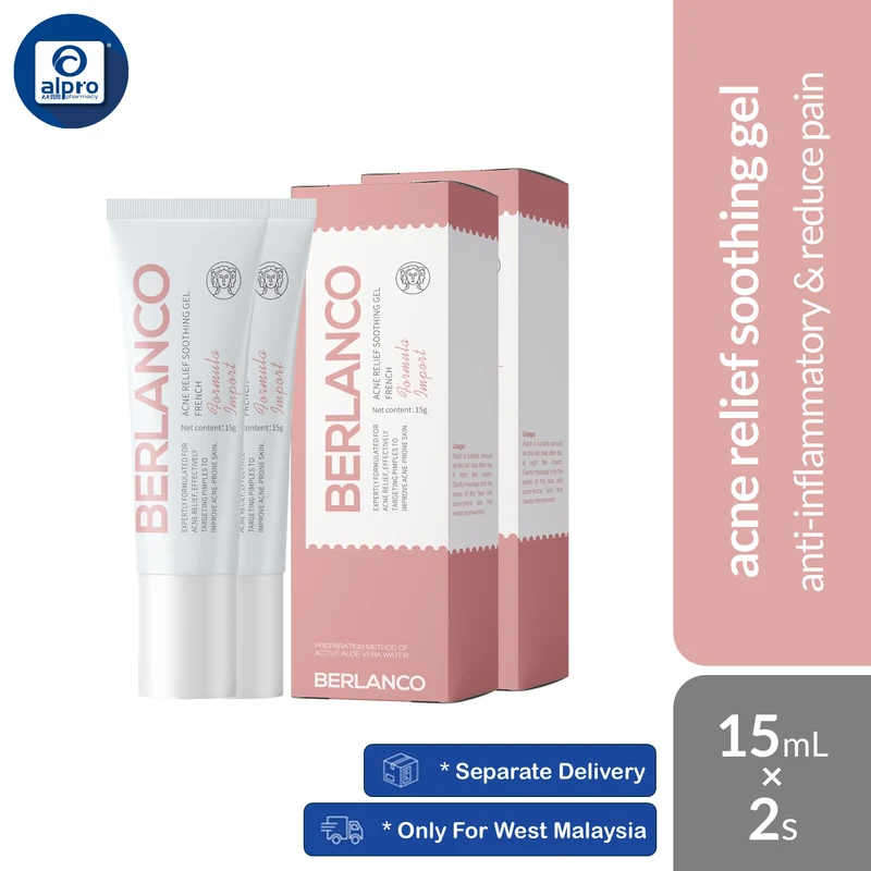 Berlanco Acne Relief Soothing Gel 15mL 2s Combo | Anti-Inflammatory & Reduce