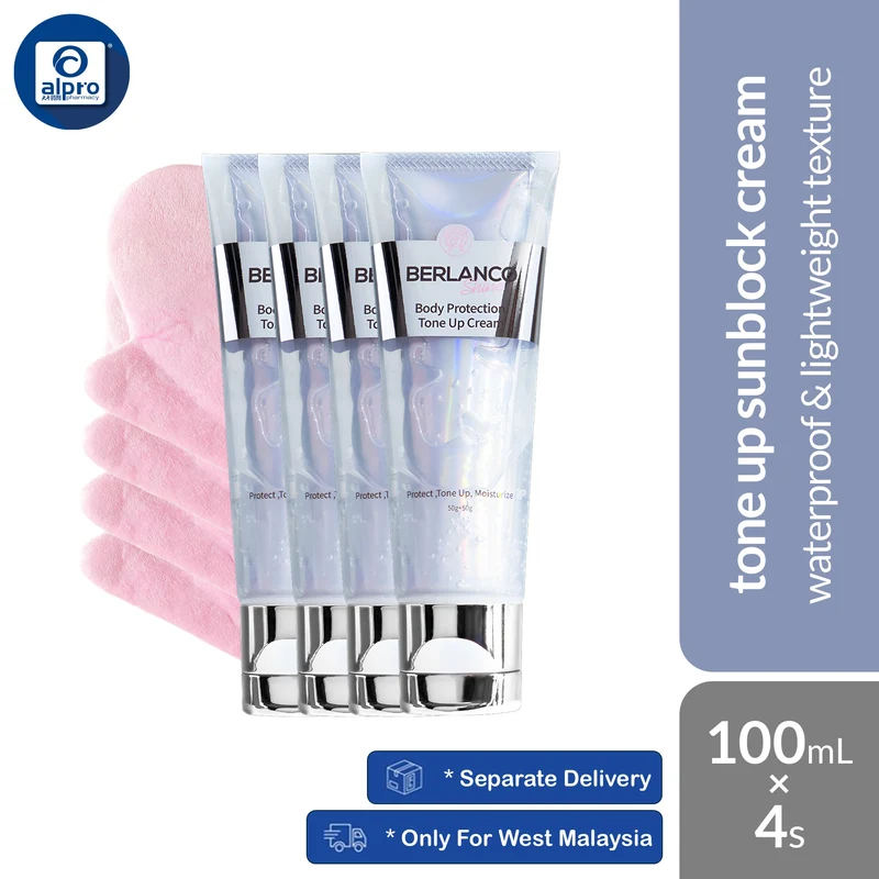Berlanco Body Protection Sunblock SPF 30+++ 100mL 4s Combo | Waterproof & Lightweight Texture