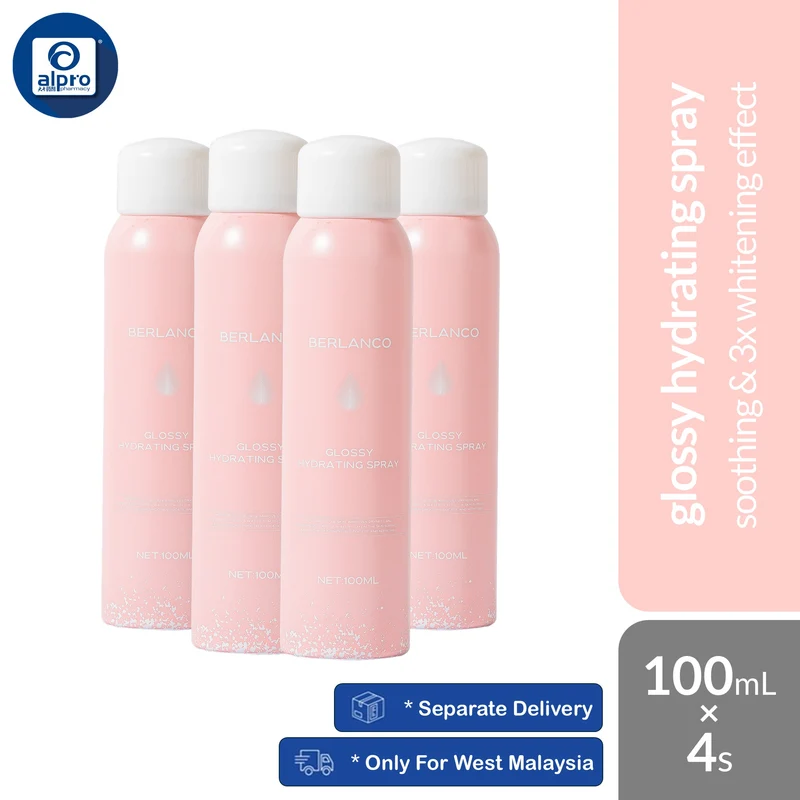 Berlanco Glossy Hydrating Spray 100mL 4s Combo | Soothing & 3x Whitening Effect